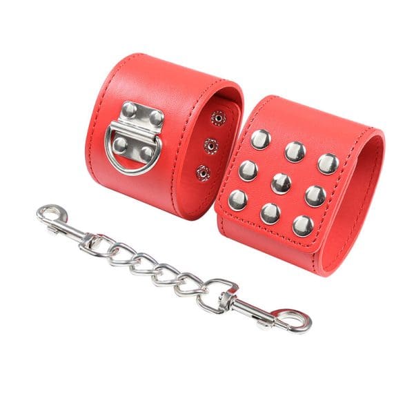 OHMAMA FETISH - RED HANDCUFFS WITH SNAP CLOSURE 6